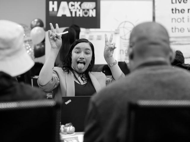 Hackathon participants at work